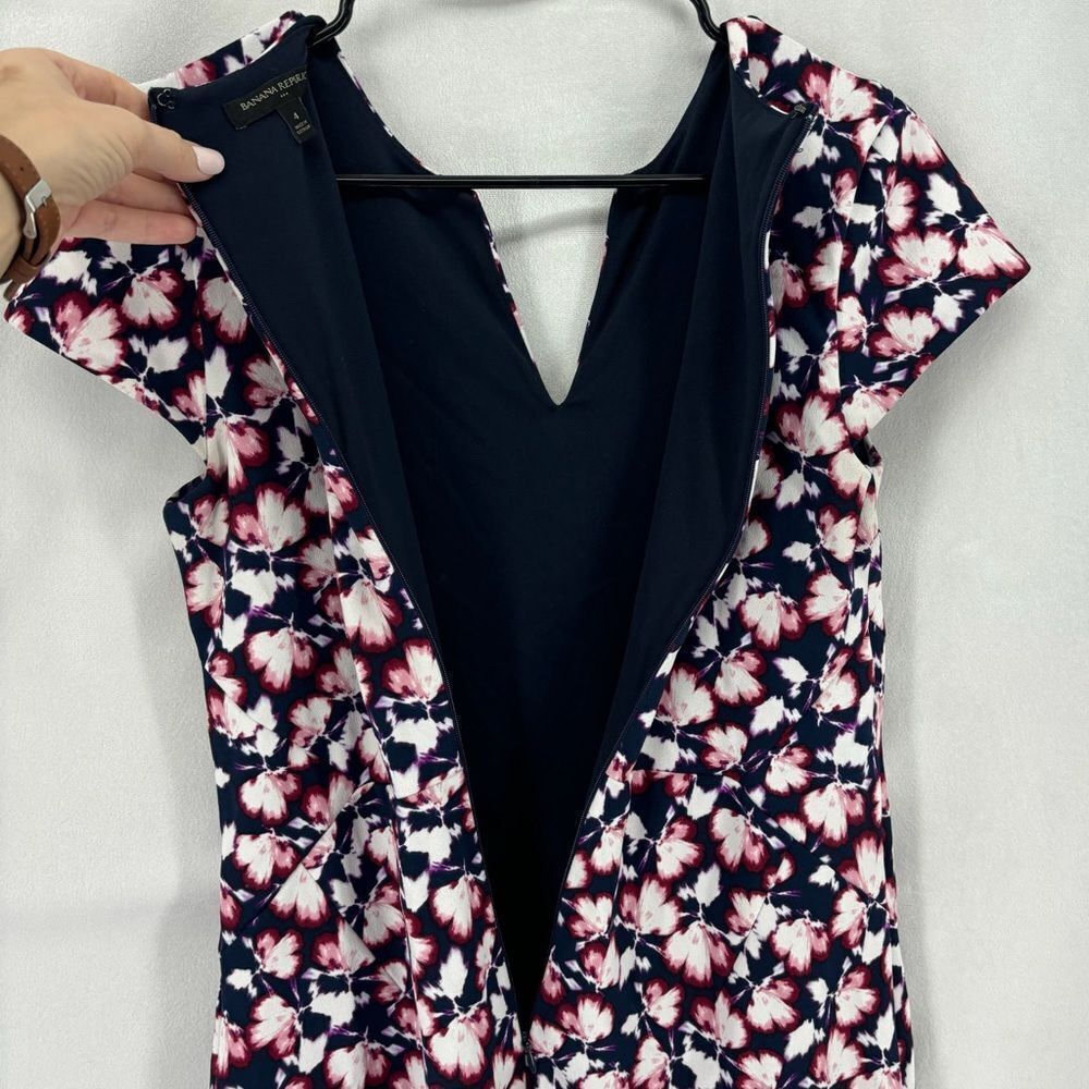 Banana Republic Floral Mini Dress - Navy and Pink - Picture 5 of 11